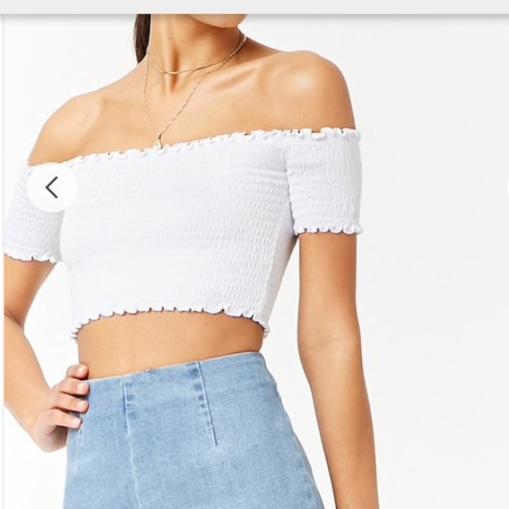 FOREVER 21 Crop Off the Shoulder Med - Picture 1 of 5